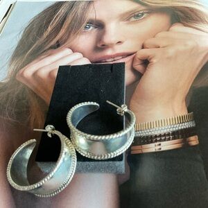 Elegant TAXCO STERLING Silver Hoop Earrings